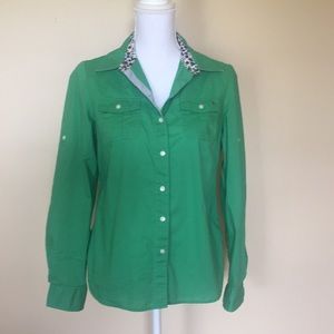 Tommy Hilfiger green button down shirt